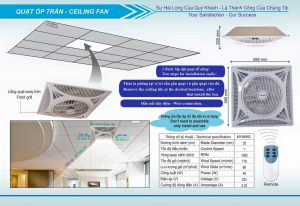 quạt ốp trần kích thước 600x600