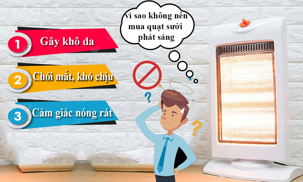 Quạt sưởi không phát sáng chạy êm loại tốt sưởi ấm nhanh, không gây khô da, rát da 4 Vì sao nên sử dụng quạt sưởi không phát sáng