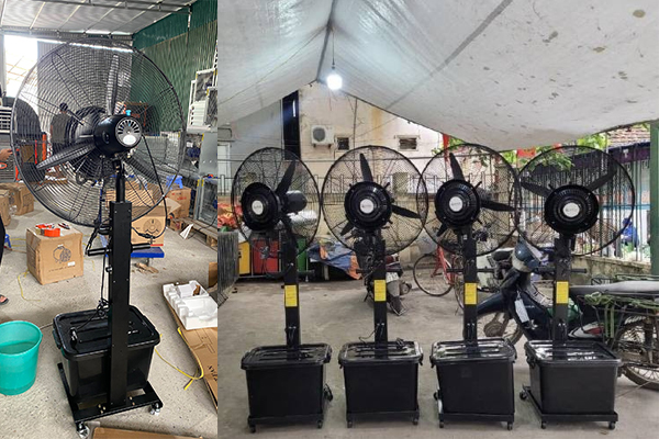 Quạt phun sương công nghiệp loại nào tốt? Báo giá chi tiết 11 Quạt đứng phun sương công nghiệp